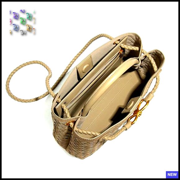 Suede Woven Tote Bag Retro Shoulder Satchel Crossbody Purse Top Handle - Picture 4 of 7